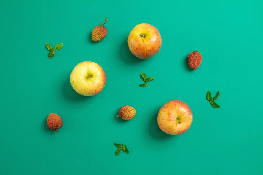 Arranged fruit still life